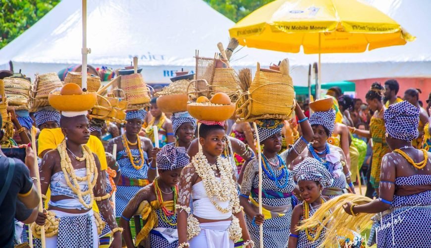 Ghanaians celebrating the Hogbetsosto festival